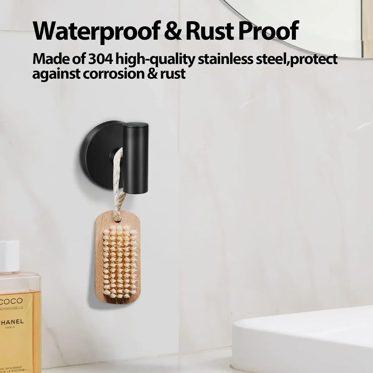 

2Pcs Polished Bathroom Towel Hooks Stainless Steel Coat Robe Hook Wall Hanger with Screws Towel Rack Hang Hook for Hotel Kitchen