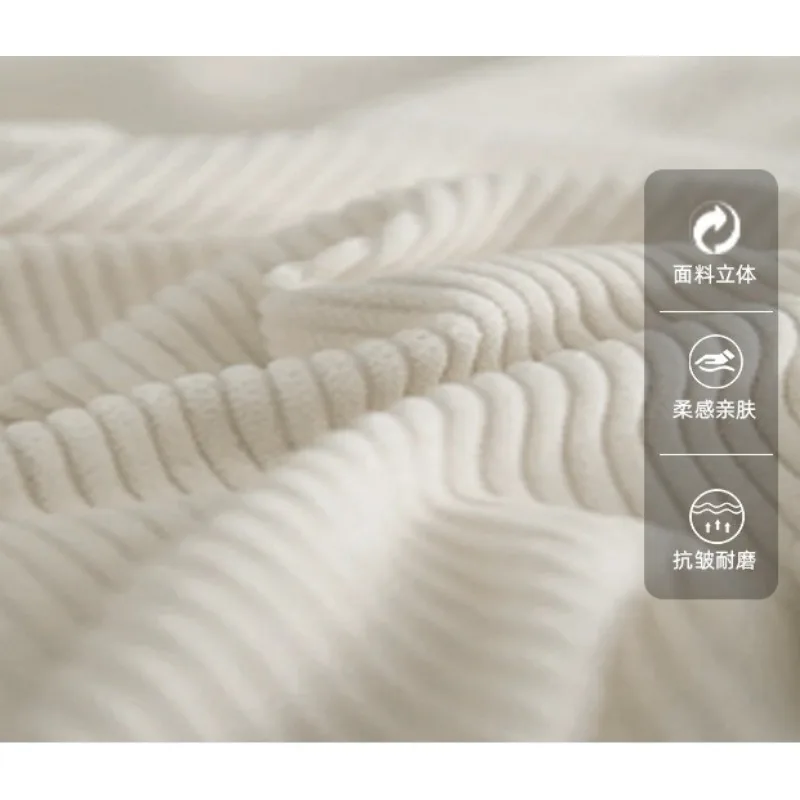 Nordic small apartment simple modern corduroy cream wind lazy, large single dismantling and washing bedroom B & B fabric sofa