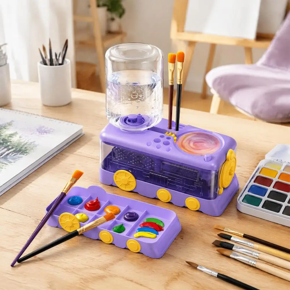 Artist Painting Supplies Water Cycle Paint Brush Cleaner with Water Dispenser Brush Rinser Washer for Acrylic Watercolor Palette