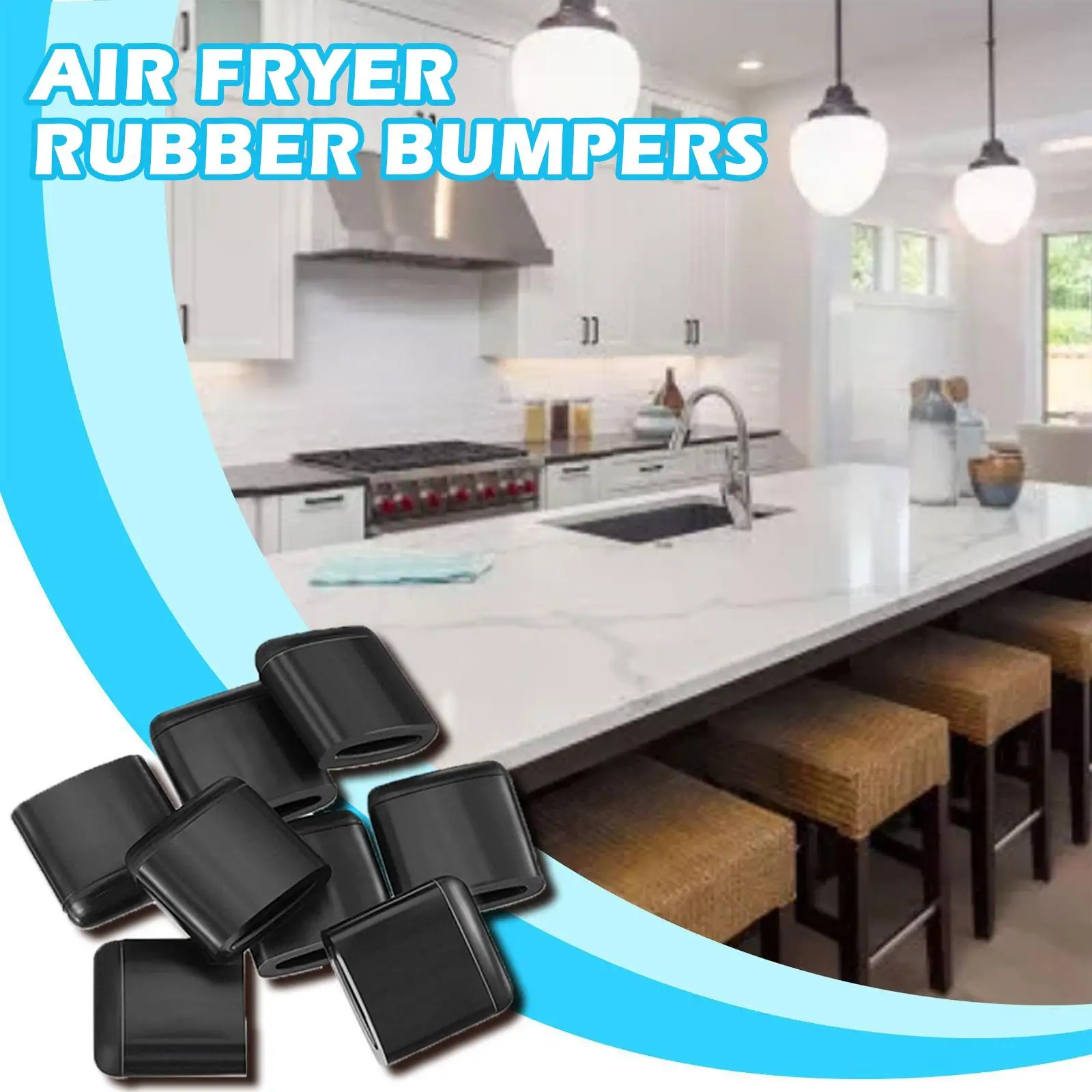 Air Fryer Rubber Bumpers Black Air Fryer Scratch Protection Kitchen Cover Accessories Rubber Parts Tray Replace Fryer Air P7G9