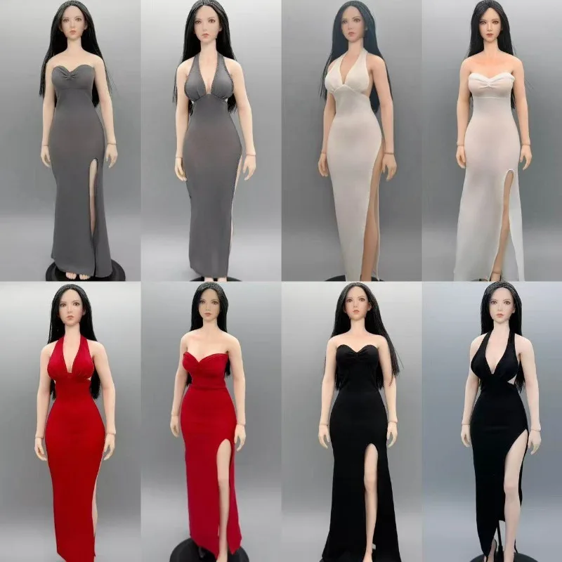 

В наличии: Фигурки в масштабе 1/6, длинное вечернее платье без бретелек с завязками на шее, модель одежды для 12-дюймовых женских фигурок солдат, декор