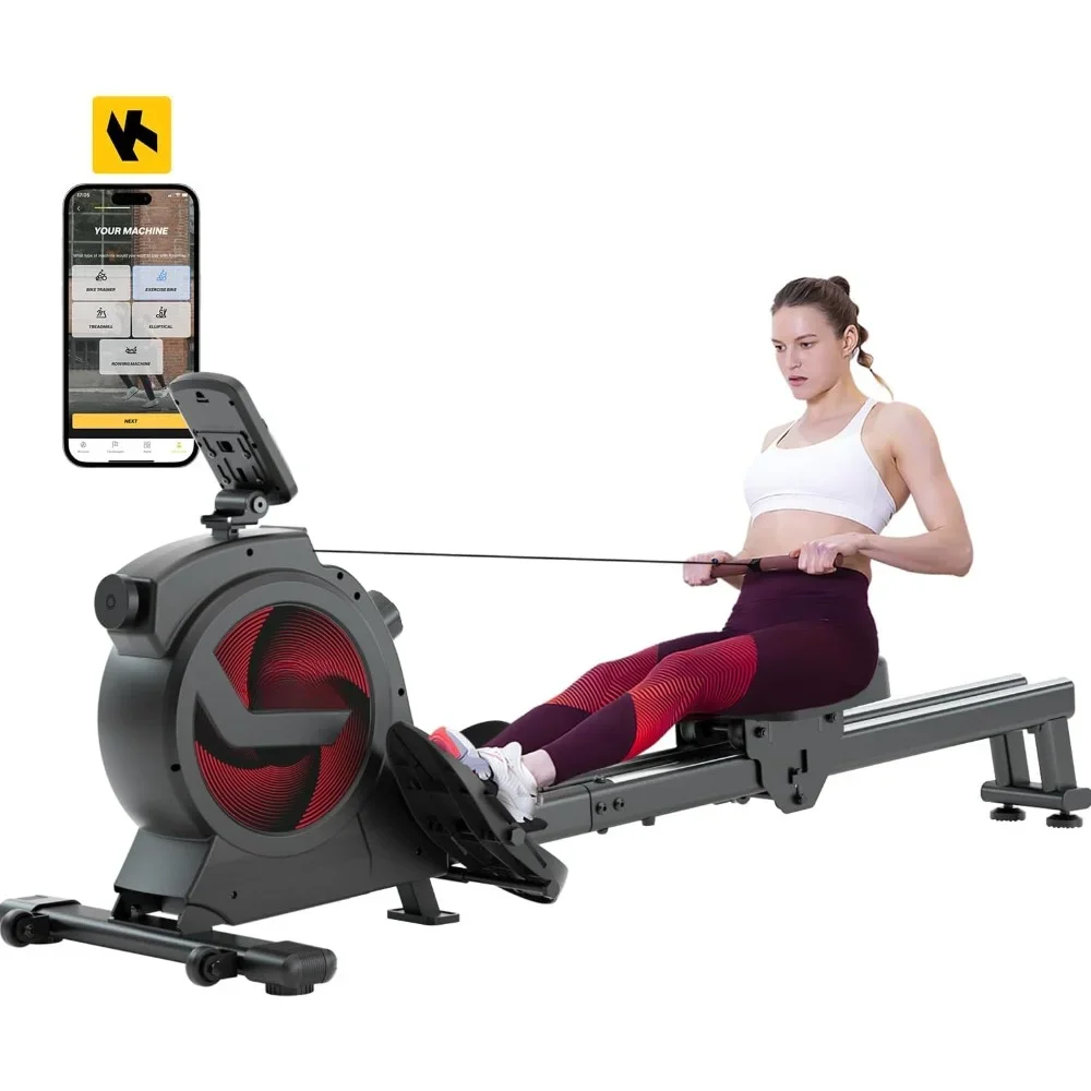 

Magnetic/Water Rowing Machine for Home Use, Rower Machine with LCD Monitor, Ergonomic Seat, Dual Rail