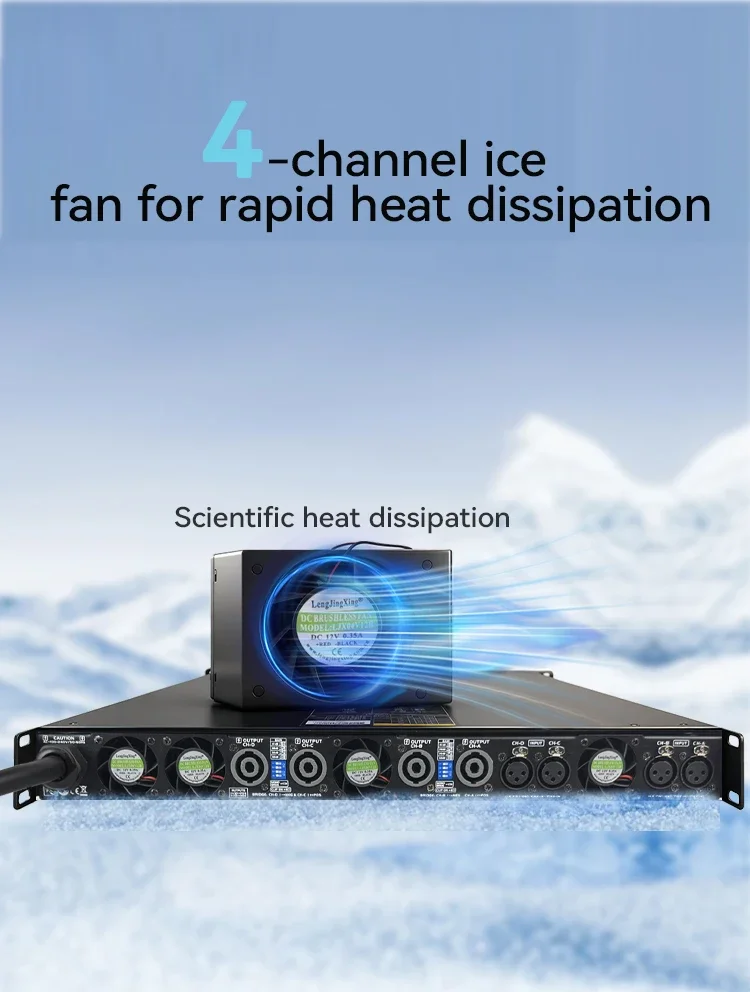 Paulkitson K430 4-Kanal Professioneller Leistungsverstärker Klasse-D 2Ω 4×7800W Hochleistungsverstärker für Bühnen-, Konzert- und Live-Lautsprechersysteme – Detail 3