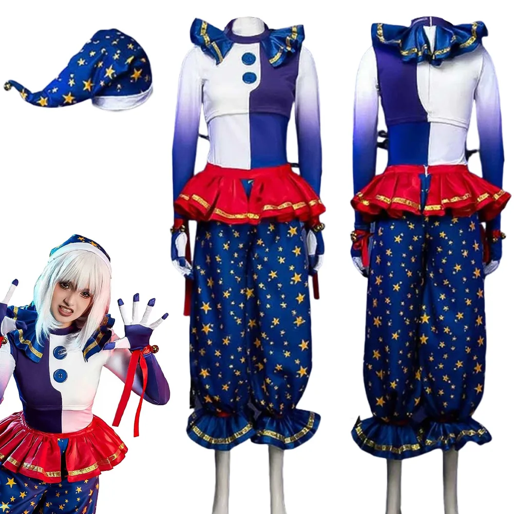 

Moondrop Joker Cosplay Fantasy Clothing Horror Game Bear Costume Disguise Halloween Adult Women Roleplay Fantasia Party Outfits