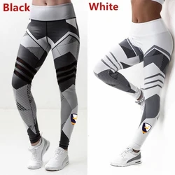 HDDHDHH marca stampa motivo geometrico Leggings sportivi pantaloni da donna Sexy pantaloni attillati per esercizi di moda