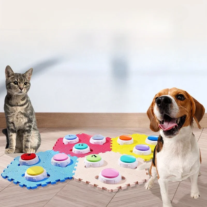 Pet Voice Recording Communication Button Small Dog Cat Speaking Eating Conversation Buttons Language Training Translation