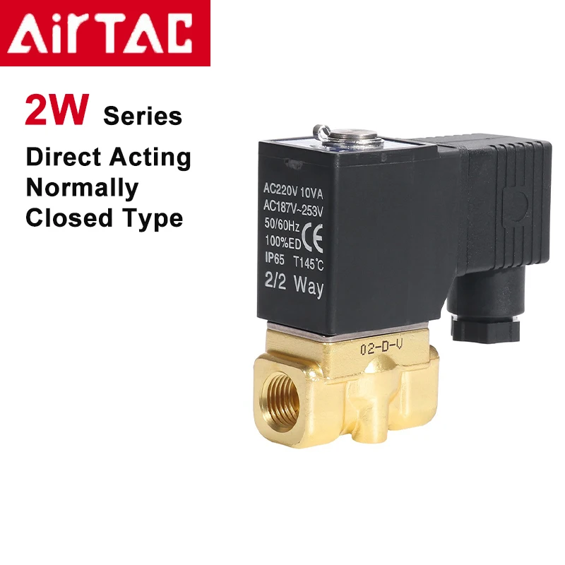 Airtac 2W030/050-06/08/10/15 Fluid Control Valve Direct Acting Solenoid Valve Water Valve