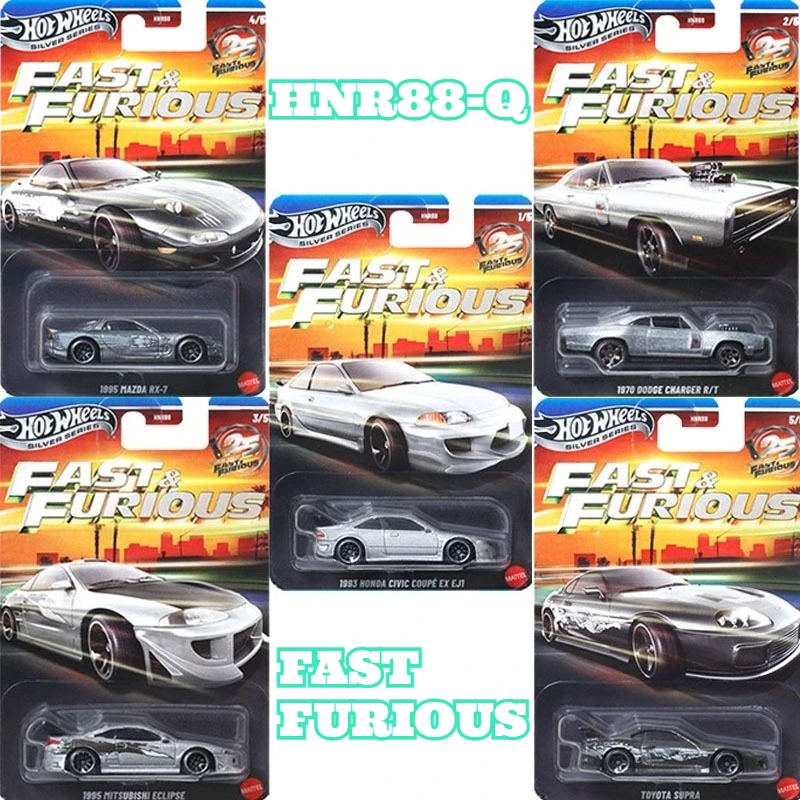 Coche Original Hot Wheels Fast & Furious, Serie Plata, Modelo Toyota Supra 1995, Mazda Rx7 1995, Mitsubishi Eclipse, Juguetes a Escala 1/64, Regalo