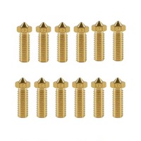 Artillery 5PCS 3D Printer Original Volcano Brass Nozzle 0.2/0.3/0.4/0.6/0.8/1.0/1.2mm For Sidewinder X1 X2& Genius Pro High Flow