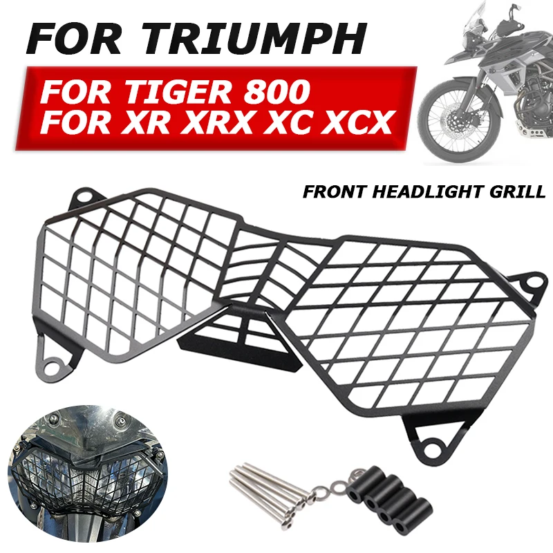 For Triumph Tiger 800 XR XRX XC XCX 2010 - 2017 Motorcycle Accessories Headlight Protector Grille Guard Light Lamp Cover Grill