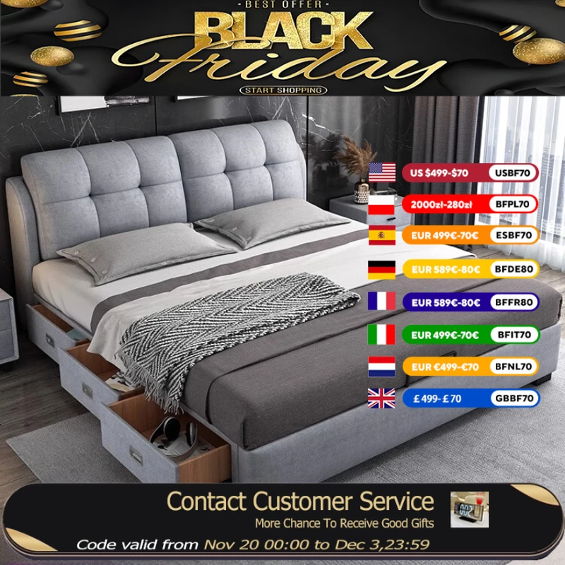 

Современная двуспальная кровать для хранения вещей для взрослых, роскошный лофт, деревянная компактная двуспальная кровать, рамы с подсветкой, комплект мебели для спальни на 2 человека