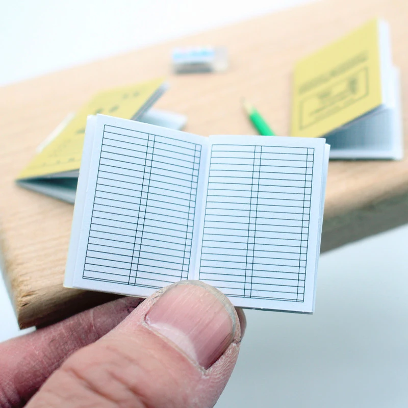 3 قطعة 1:12 دمية مصغرة كتاب تمرينات صغير الصينية الرياضيات الإنجليزية ممارسة الكتب ورقة دفتر نموذج مشاهد الحياة ديكور هدية