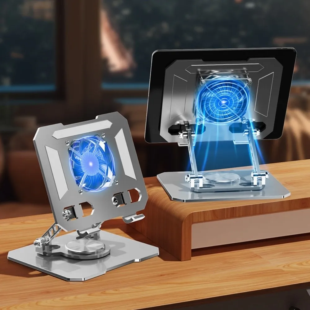 

360 ° Rotatable Cooling Fan Tablet Bracket Adjustable Heat Dissipation Tablet Cooler Base Stand Cooling Foldable