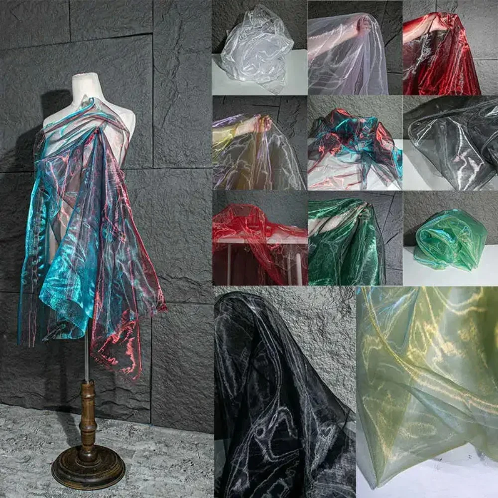 Градиентная водная легкая сетчатая ткань из органзы для красочной юбки ручной работы Hanfu, дизайнерская одежда, ткань для украшения шитья своими руками Градиентная водная легкая сетчатая ткань из органзы для красочной юбки ручной работы Hanfu, дизайнерская одежда, ткань для украшения шитья своими руками