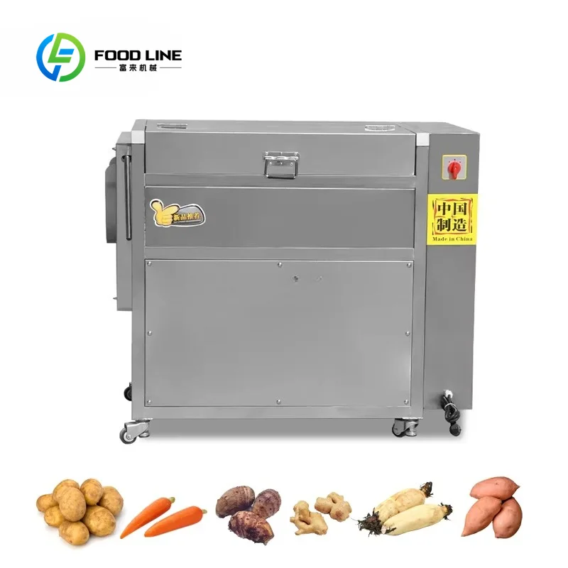 Industrial Brush Roller Potato Carrot Washing Cleaning Peeling Machine Industrial Potato Carrot Peeler Polishing Machine