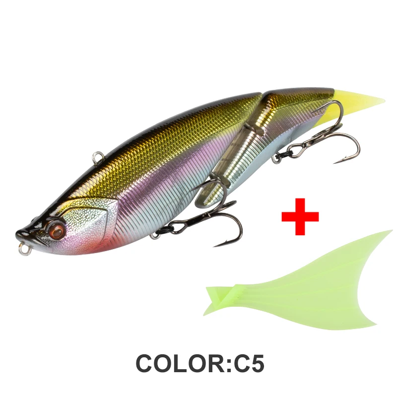 OBSESSION DAVINCI 2-teiliger Gelenk-Swimbait Angelköder 19cm 55g Schwimmender Vibrations-Segmentköder Großer Köder Wobbler Weichschwanz-Köder