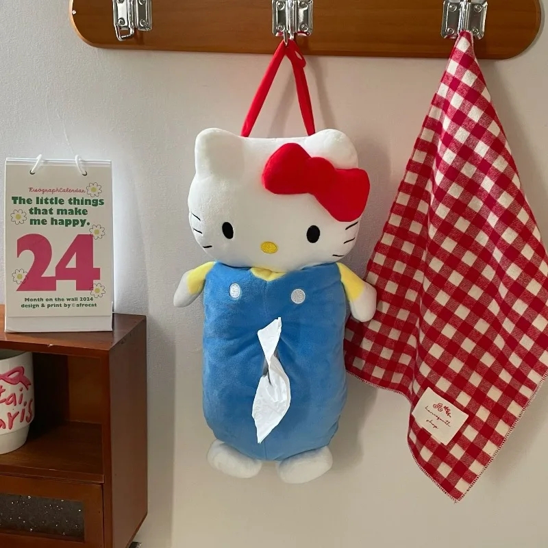 Trend Personality Cartoon Cat Tissue Box Ins Style Girly Heart Car Doll Storage Tissue Sleeve Hanging Paper Bag
