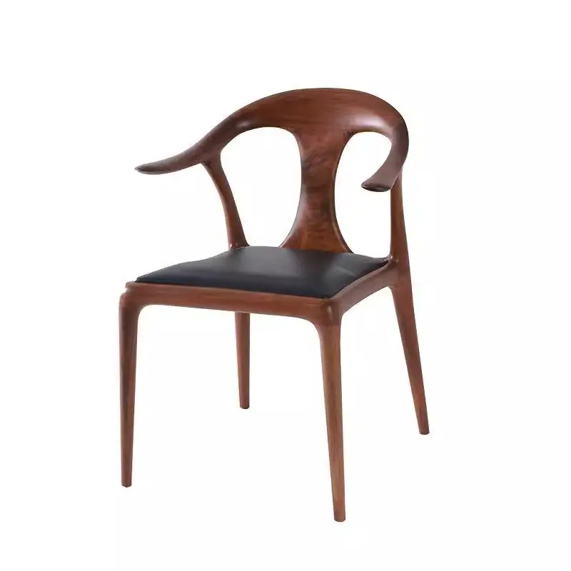 

North American black walnut minimalist home dining chair, new Chinese negotiation chair