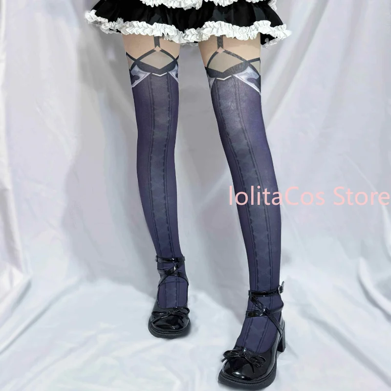 Honkai Impact 3 Rita Rossweisse Cosplay Clothes Anime Printed Pantyhose Comic Con Prop Role Play Stockings Women Cosplayer Gift view 5