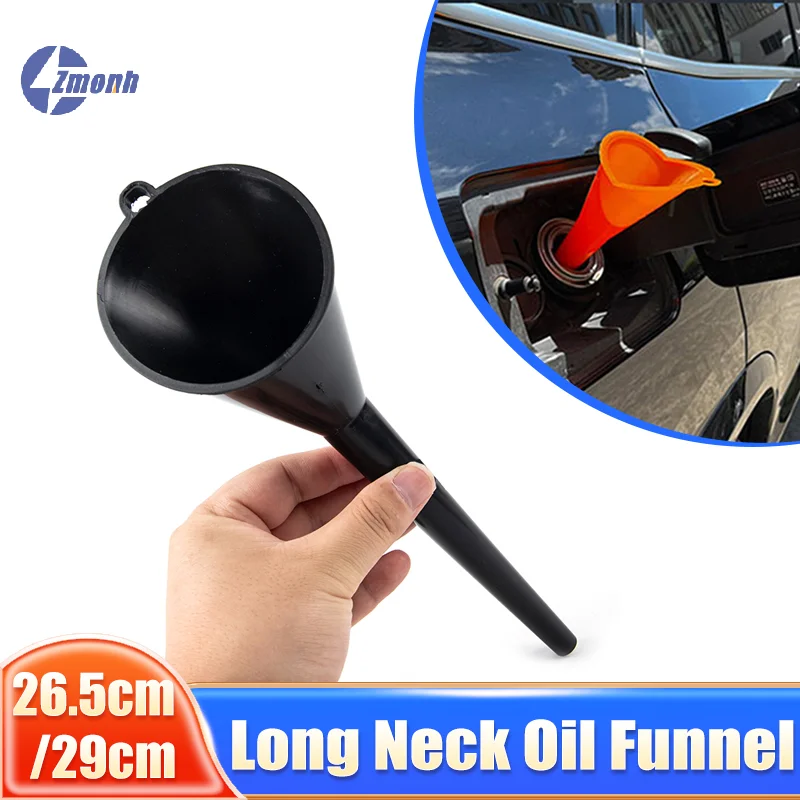 Funil de óleo de plástico multifuncional com pescoço longo para todos os tipos de óleo automotivo, ferramentas de reabastecimento de motocicletas, fun