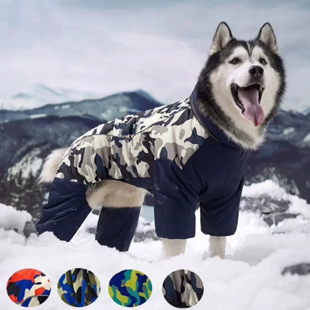 Chaqueta cálida impermeable para perros medianos y grandes, Mono para perros grandes, ropa de Labrador, abrigo Doberman, traje de nieve, ropa para mascotas