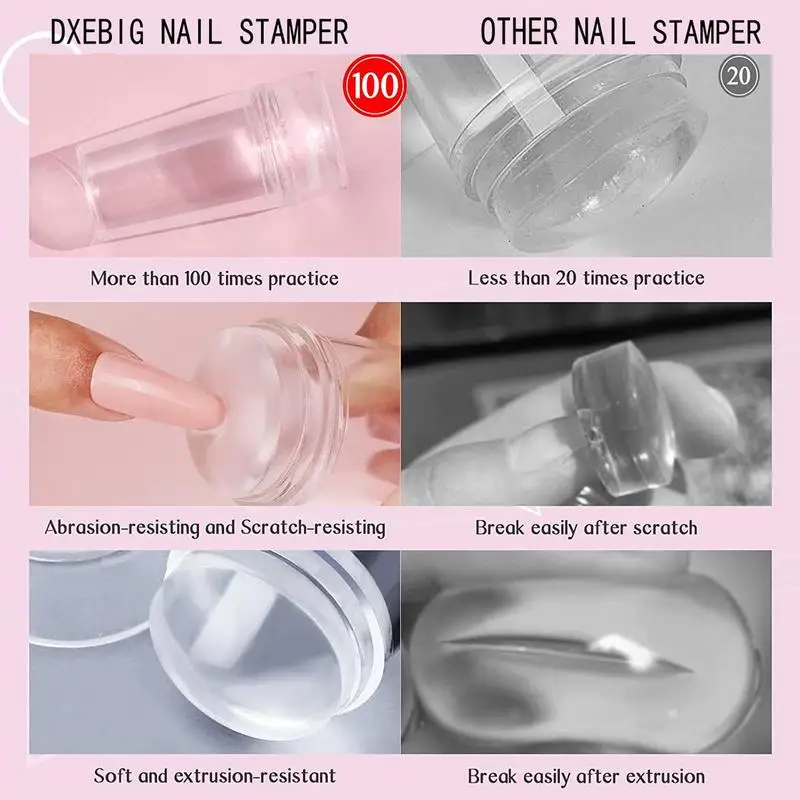 Clear Nail Stamper Stamping Jelly For French Style Not Easily Deformed Tools Suitable For Women And Girls