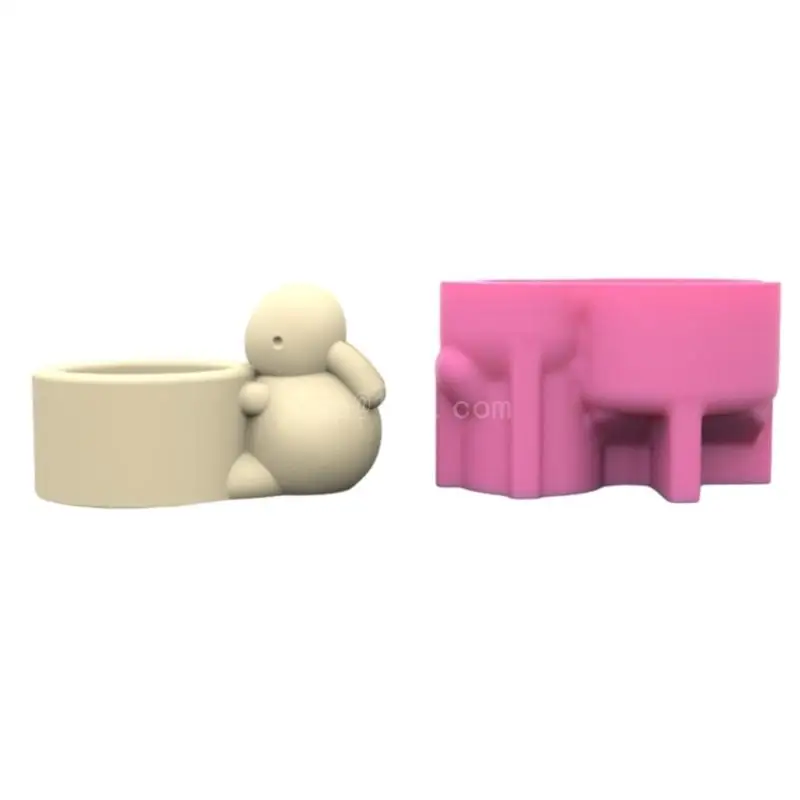 

Rabbit Holder Silicone Mold Easter Jar Candlestick Mould DIY Flower Pots Gypsum Decorations