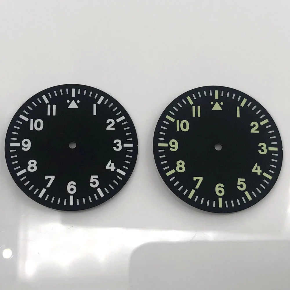 35.5 مللي متر العقيمة الأسود الهاتفي ساعة مضيئة أجزاء تناسب ETA2836 NH35 Miyota8205/8215/821A Mingzhu2813/3804 حركة