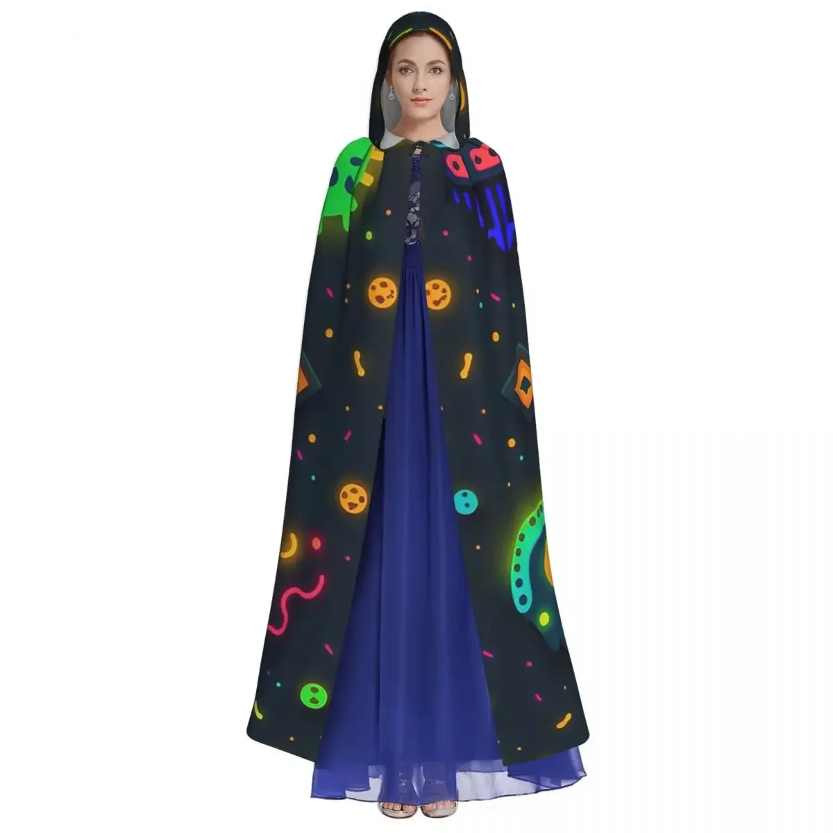 Aliens In Space Long Hooded  Witch Medieval Costume Cosplay Cape HalloweenCoat Adult Unisex