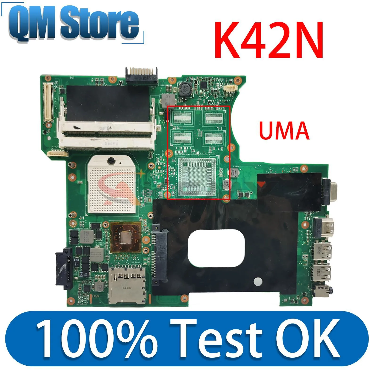 

K42N Notebook Mainboard For ASUS X42N A42N Laptop Motherboard Main Board 100% Test OK UMA