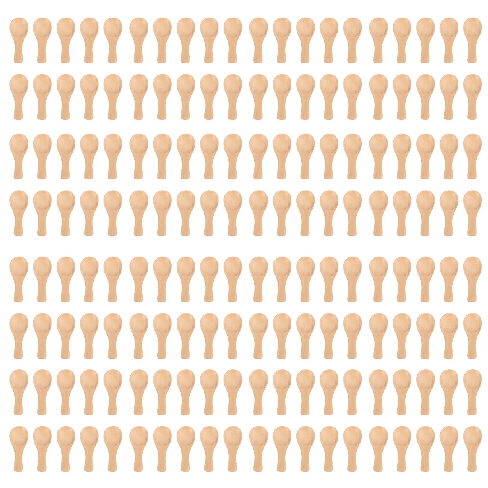 AB13-Short Handle 100 Packets Of Small Wooden Spoon, Perfect For Small Jars Of Jam, Spices, Condiments, Seasonings, Sugar