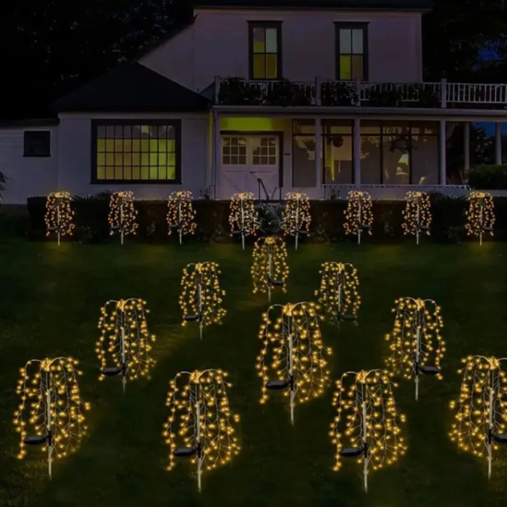 IP44 Waterproof Solar Garden Lights 160 Bead Lights Solar Powered Solar Firework Light Stake Lights 8 Lighting Modes
