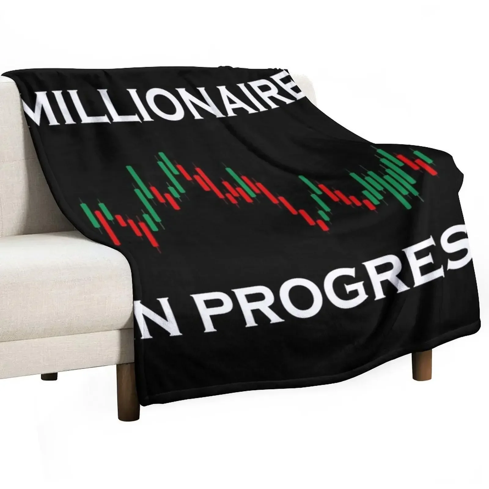 

Millionaire In Progress Daytrader Trader Trading Throw Blanket Decoratives blankets ands Blankets