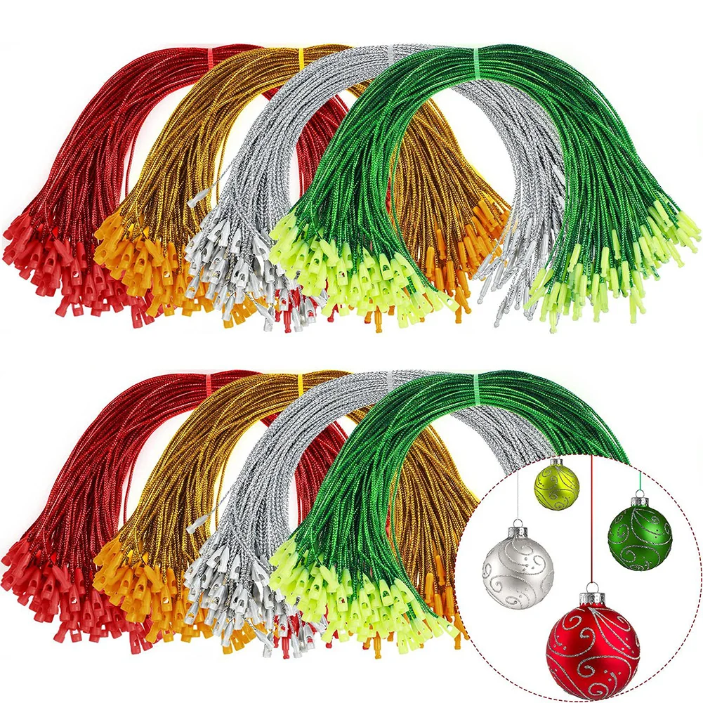 100pcs Christmas Ornaments Hanger String Precut Hanging Ropes For Christmas Ball For Xmas Ornament Hanging Decor