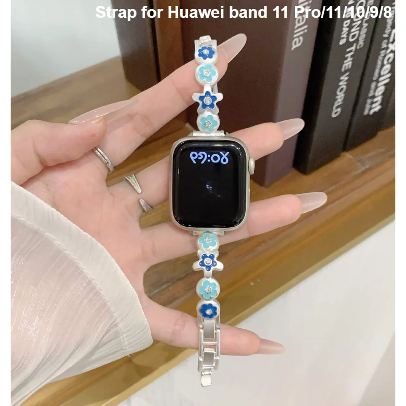Metal Strap For Huawei band 11 Pro/10 Watchband for Huawei band 9/8 Smartwatch Replacement Correa Bracelet Women Wristband
