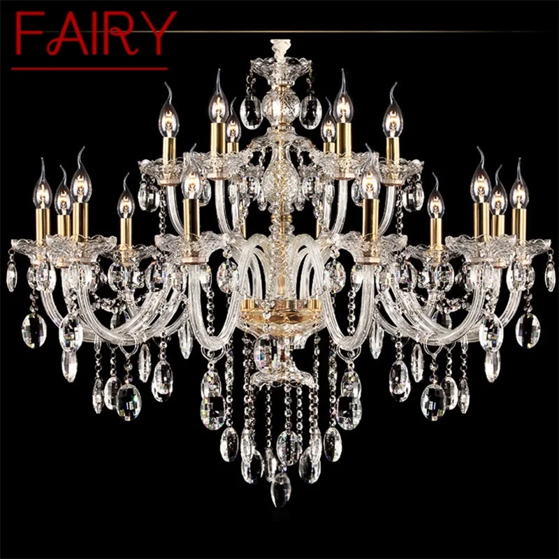 

FAIRY Crystal Chandelier Lamp European Style Hanging LED Candle Pendant Light Decorative Fixtures for Home Living Room