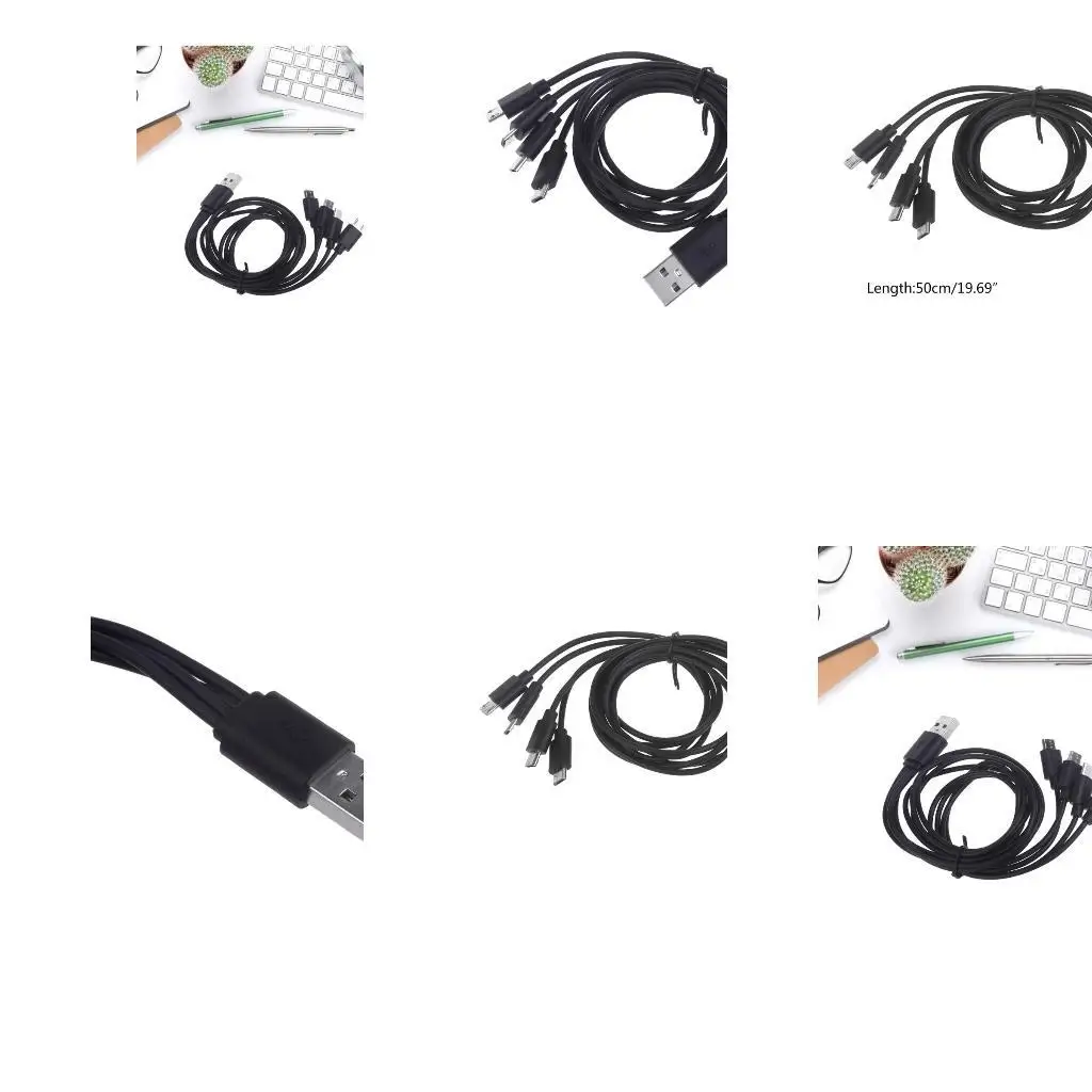 

31BA 4 in 1 USB TypeA to Micro USB Splitter Charging Cable USB to MicroUSB Adapter