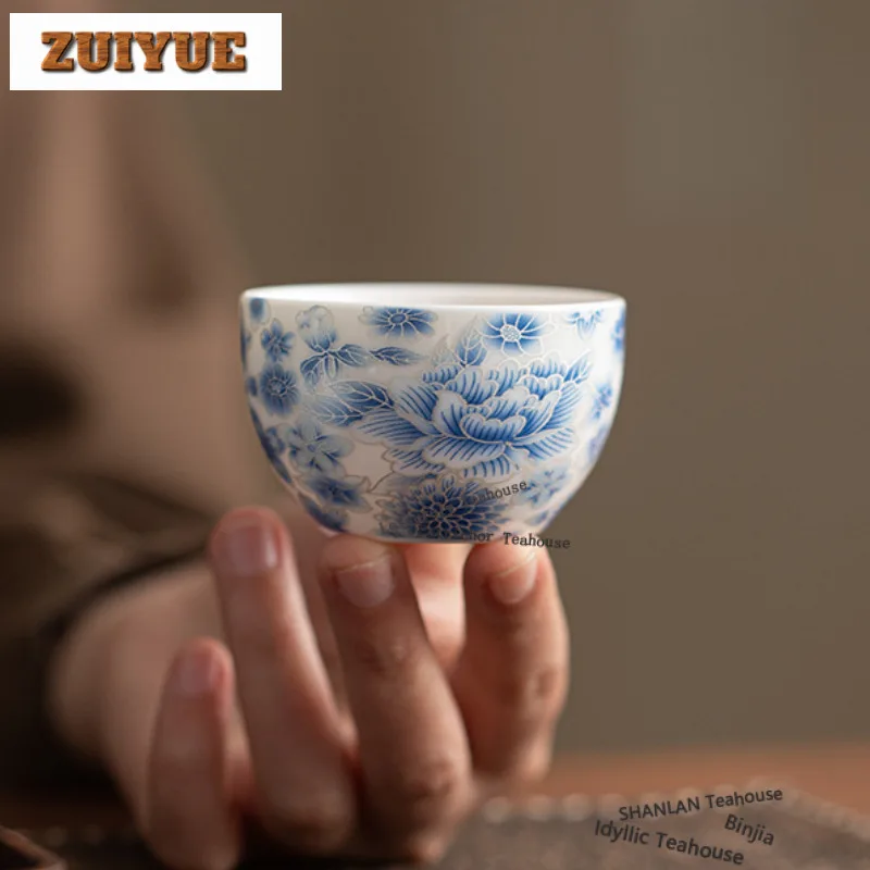 

Чайная чашка 70 мл с деколью «Пион», винтажная чайная чаша, одиночная чашка для чайной церемонии, чашка для дегустации и ароматизации, мастер-чашка «Цзяньцзянь», декоративное изделие для чайной церемонии