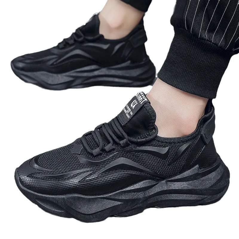 Black shoes for men and women Summer white breathable work shoes mesh top casual sports mesh shoes sneakers