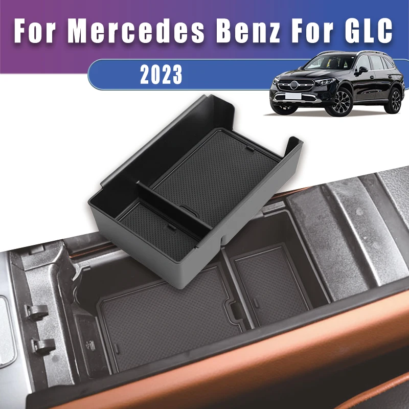 Heavy Duty Center Console Organizer For Mercedes Benz GLC 2023 Anti-Rattle Armrest Storage Tray Keep Items Tidy Auto Accessories