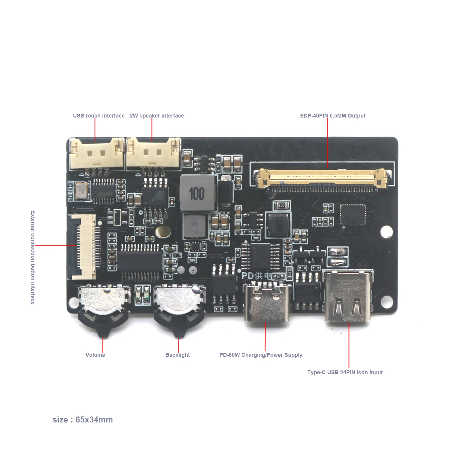 Isdn USB Type-c To EDP Driver Board 2K 4k 60hz 30PIN 40PIN LED LCD Projector Screen Display Laptop Notebook Phone Coaxial Cable