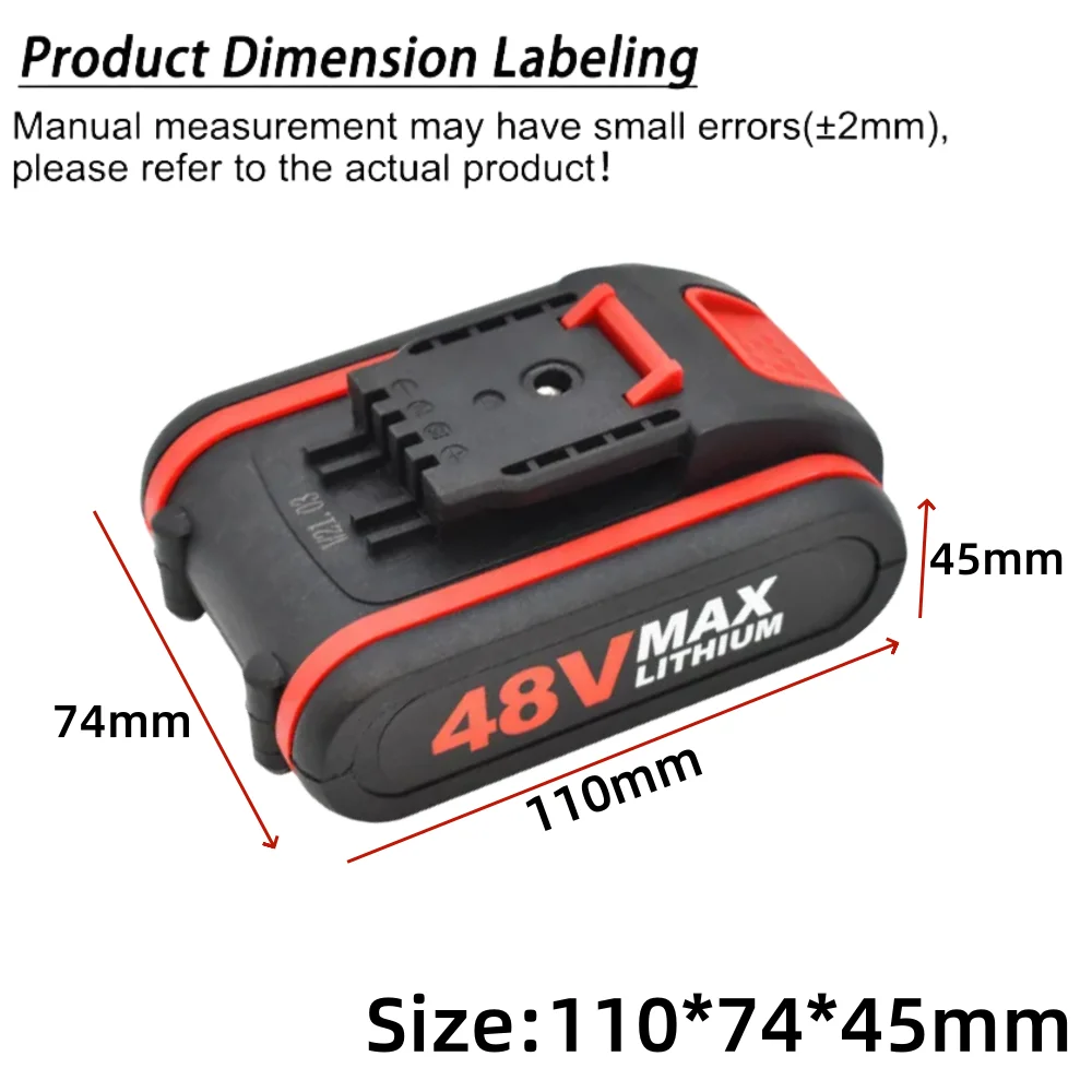 For Worx 48V 3000mAh high-Power Li-ion Battery Electric Tools And Chainsaws Battery With charger