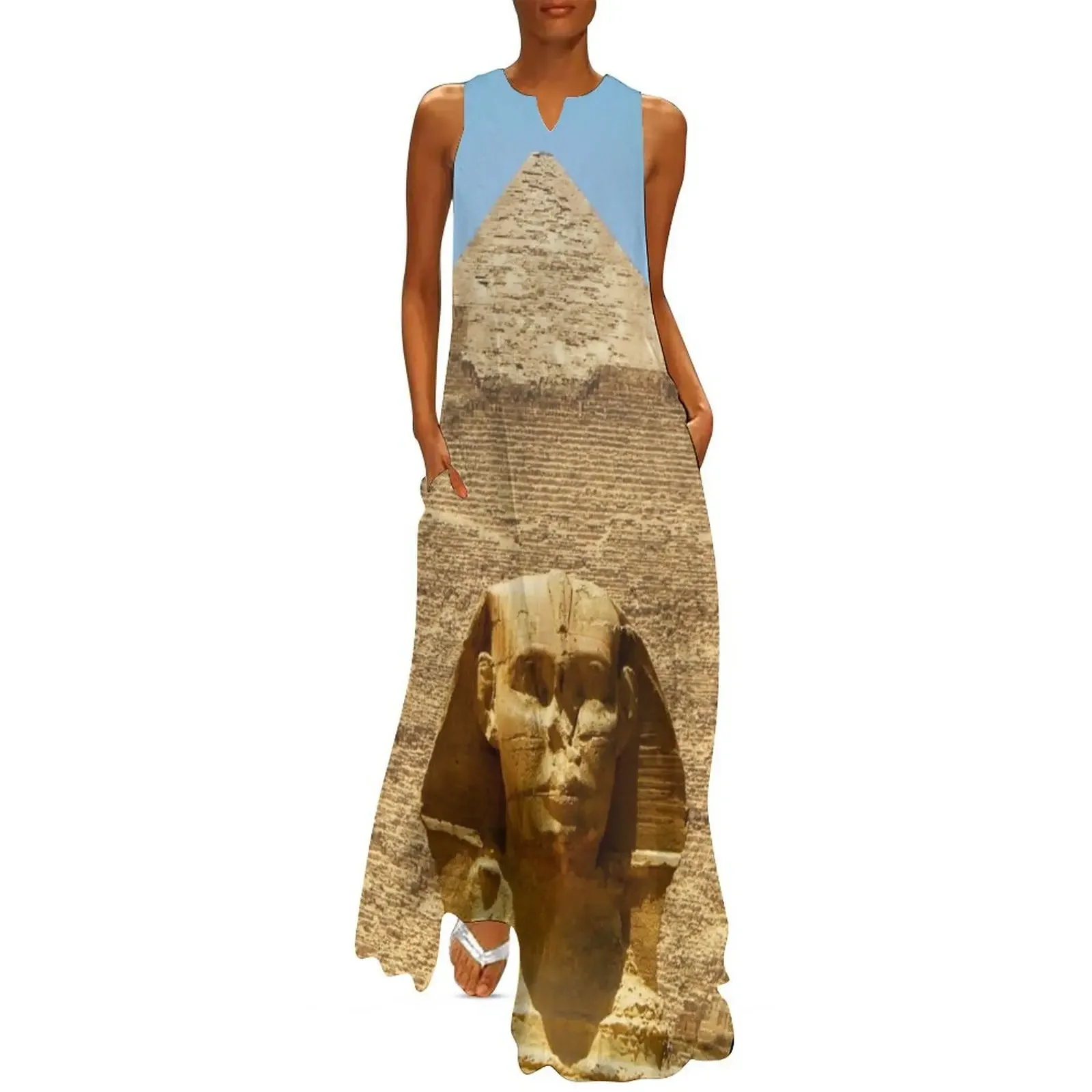 

Sphinx and Pyramid Long Dress Dresses for wedding party evening dresses ladies Female dress Dress