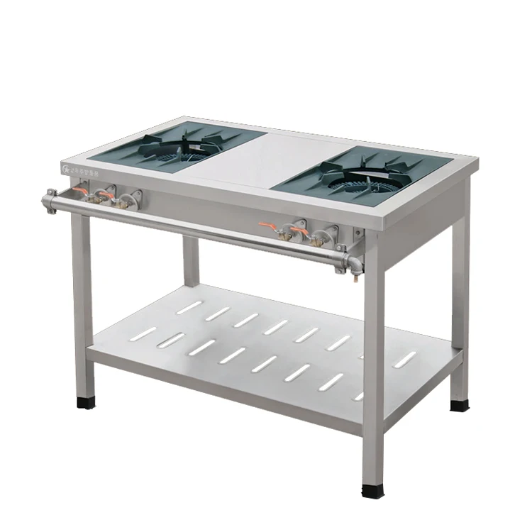 

In Stock | Assembling Asian Type 2 Burner Gas Cooking Range With Undershelf FCGBR-1006B
