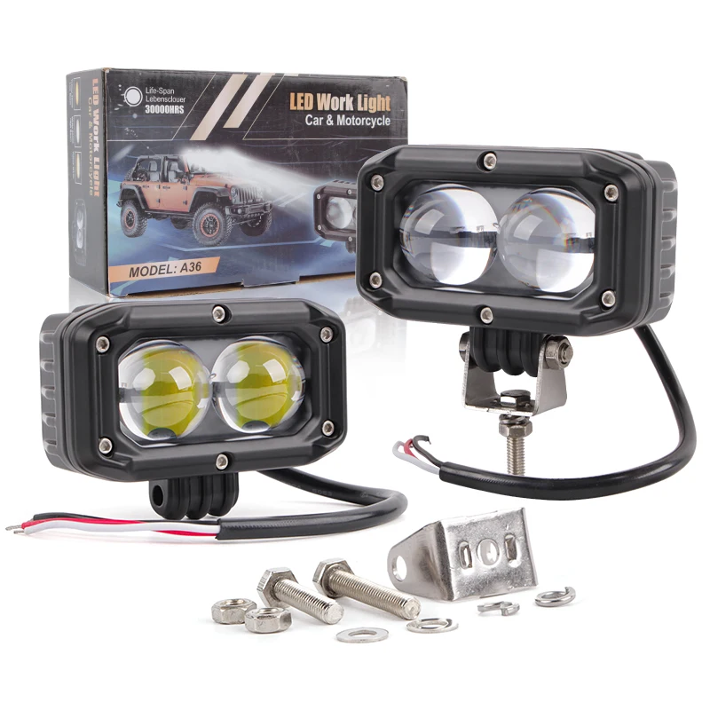 

Bi Color Fog Light Work Light 3000K 6000K for Motorcycle SUV ATV External Auxiliary Light Driving Lights White Yellow 12V 80V