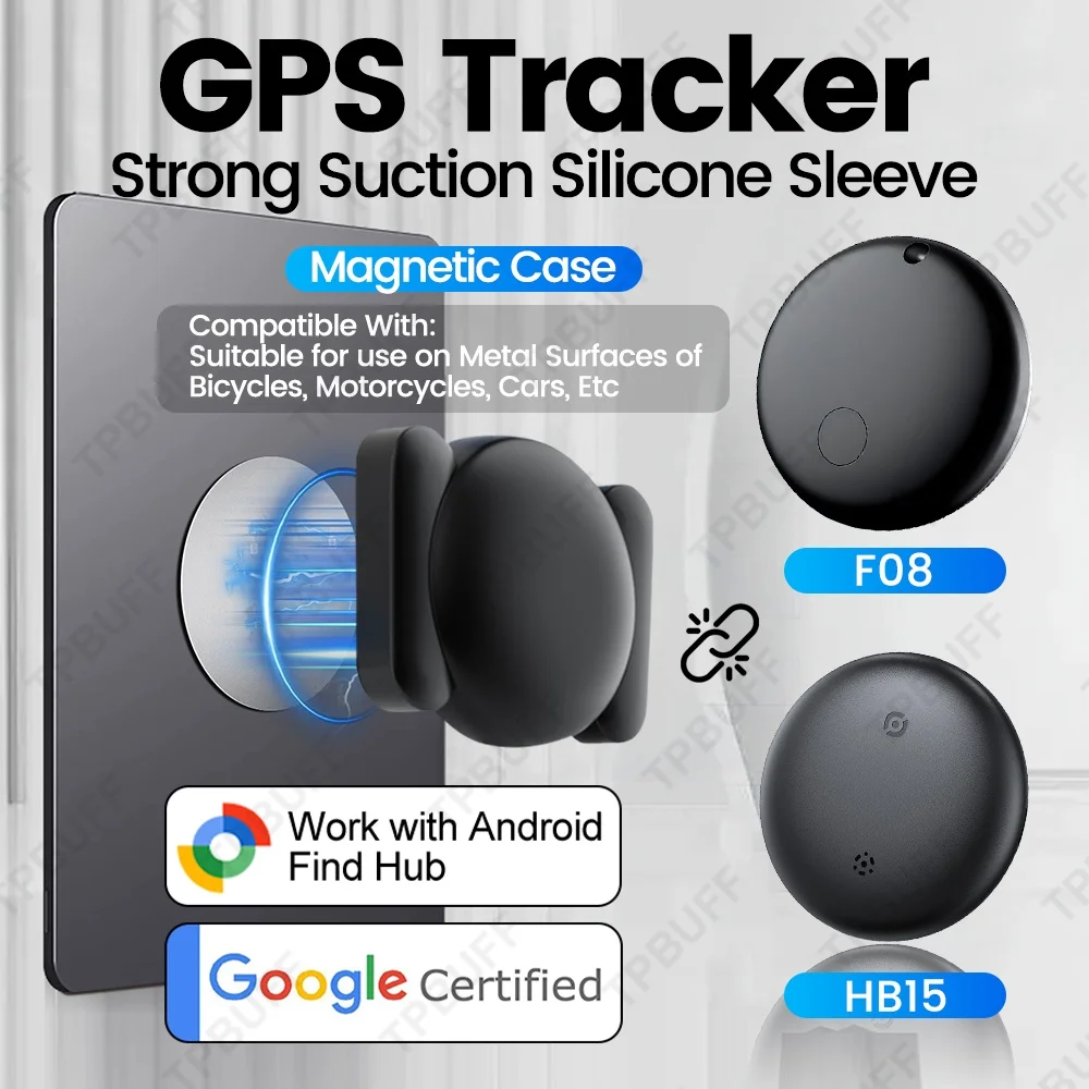 

Android AirTag with Magnet Holder Compatible with Google Find My Waterproof Shockproof Smart Tracker with Protective Cover