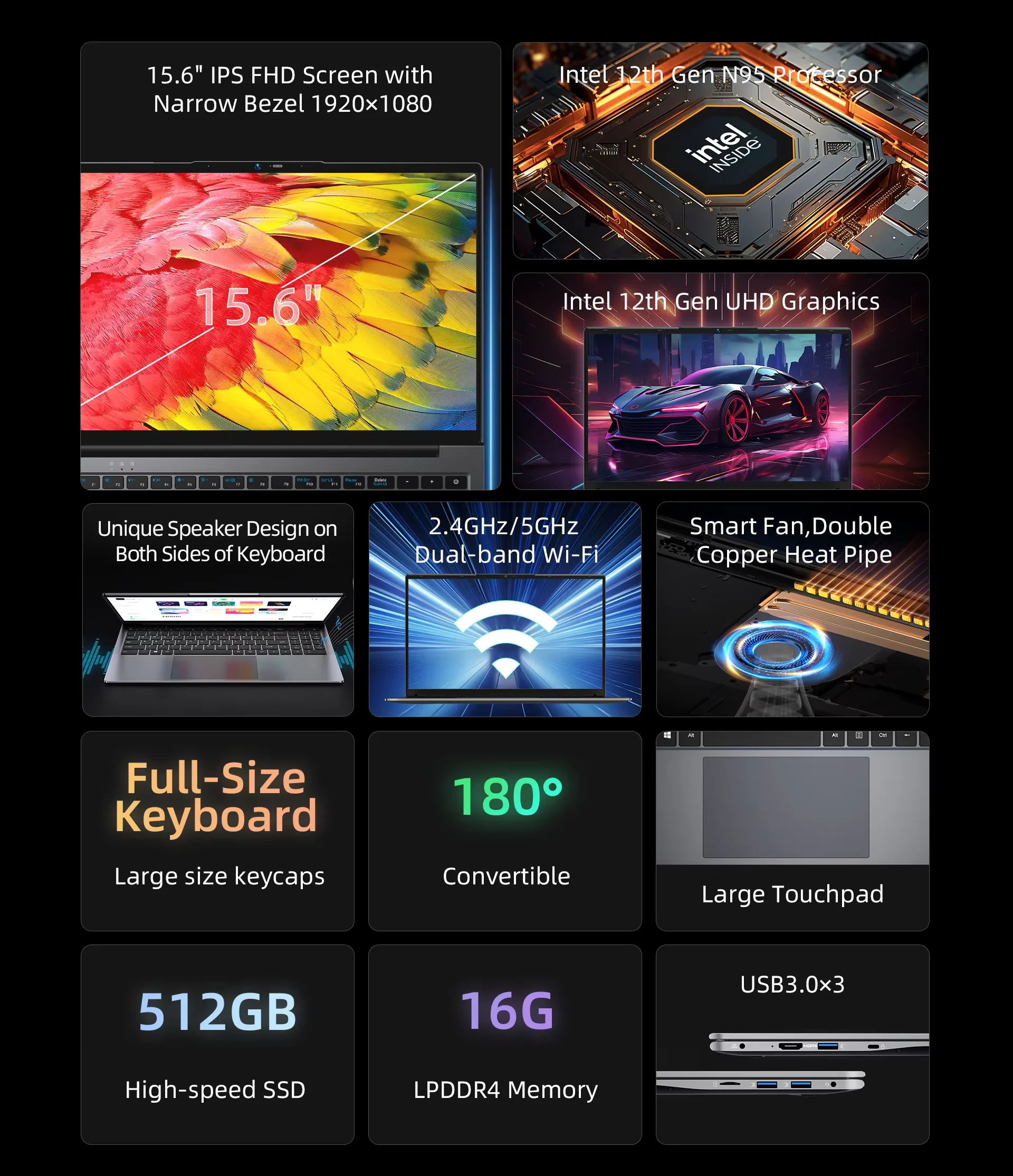 BMAX X15 Pro 15.6 inches 16 GB RAM 512 GB SSD Intel 12th