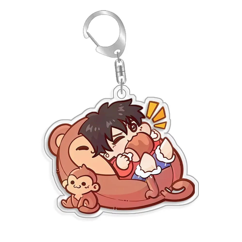 One Piece Cute Q Version Acrylic Keychain Perona Katakuri Luffy Sanji Usopp Cartoon Pendant Key Ring Bag Charm Collectible Gift view 3