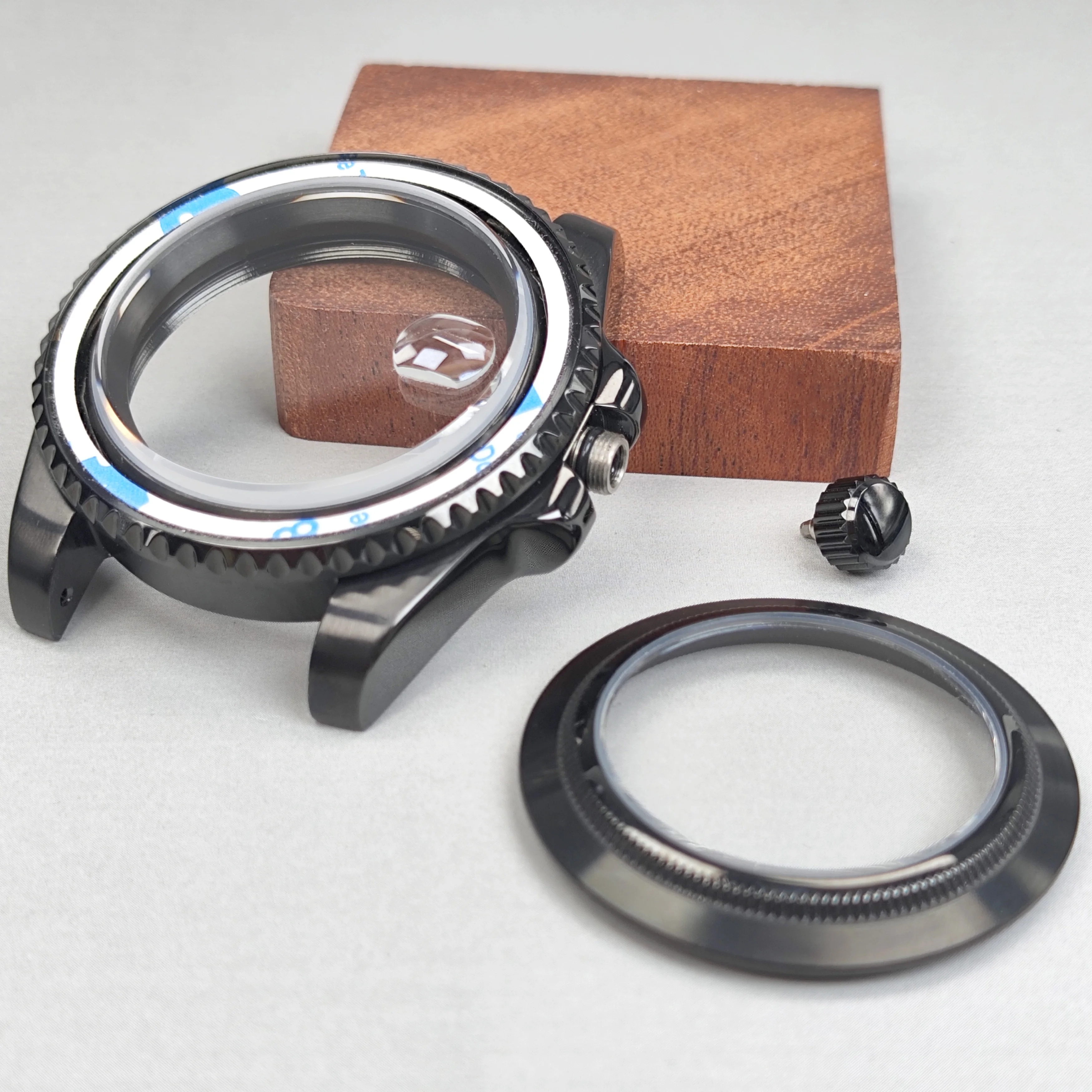 Hochwertiges NH35-Uhrengehäuse, 40 mm, Schwarz, 120 Klicks für Seiko Mod, Saphirglasgehäuse, passend für NH35 NH36 Uhrwerk, Uhrenzubehör