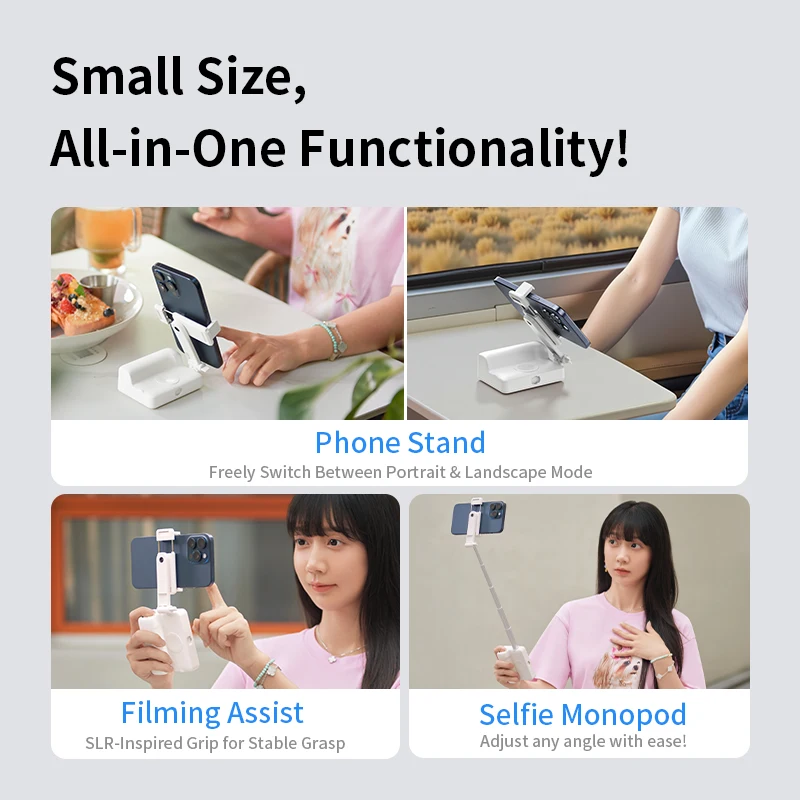 Mini Bastone Selfie Pieghevole 360° °   Supporto Rotante per Telefono con Telecomando Bluetooth, Stabilizzatore Portatile per Riprese, Vlogging, Streaming Live e Viaggi